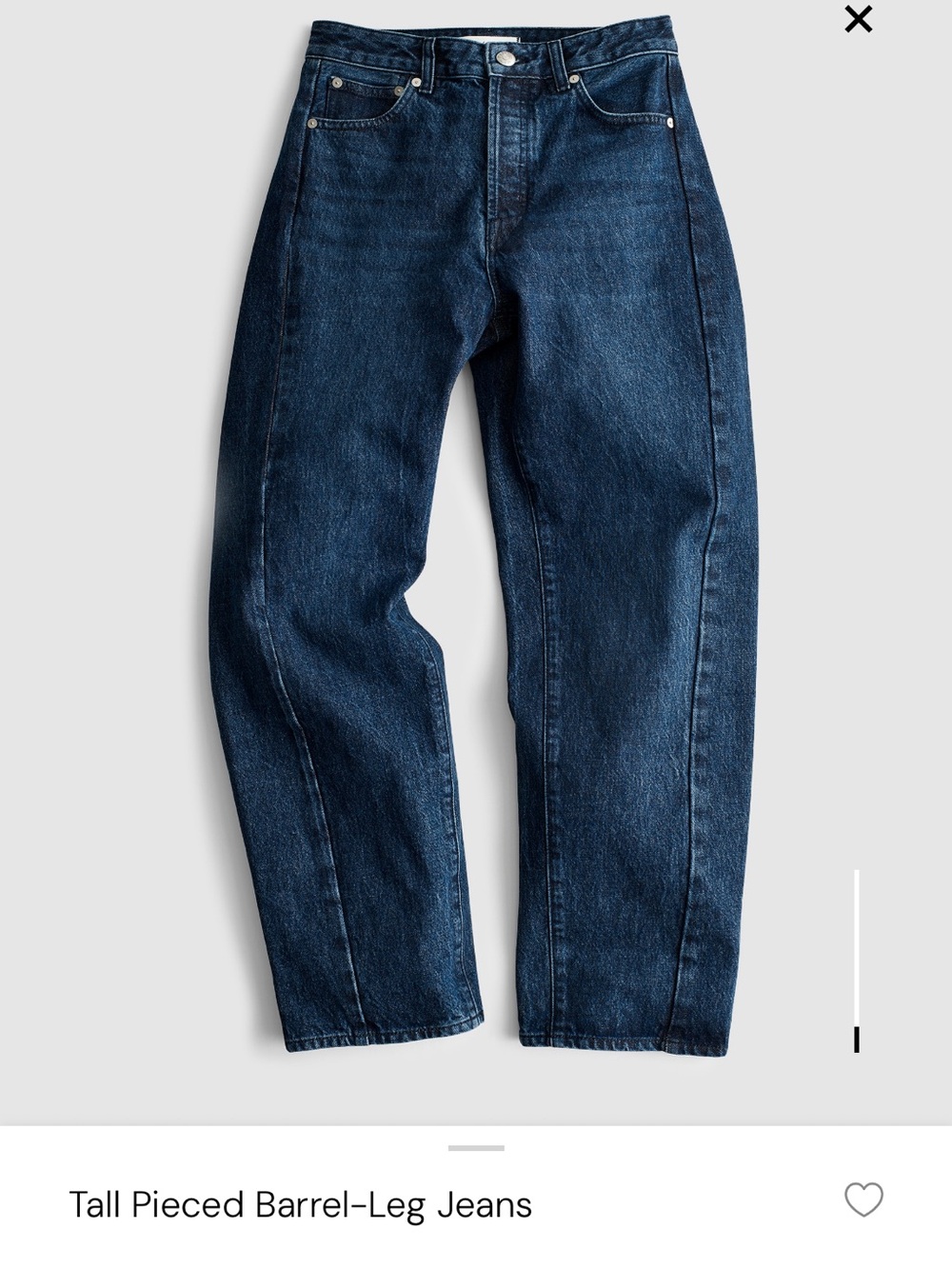 Madewell Tall Pieced Barrel-Leg Jeans in Dark Blue